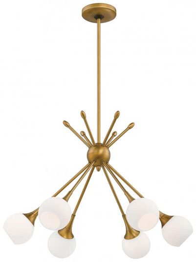 6 Light Chandelier with Honey Gold Finish and Etched Opal Glass (77|P1806-248)