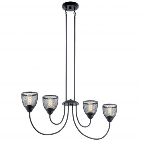 Voclain™ 4 Light Linear Chandelier Black (2|52273BK)