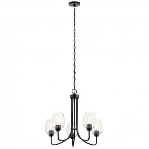 Valserrano 5 Light Chandelier Seeded Glass Black (2|44377BKCS)