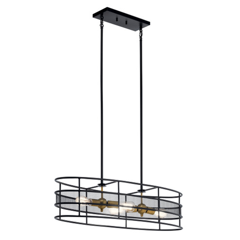 Piston™ 4 Light Oval Chandelier Black (2|43595BK)