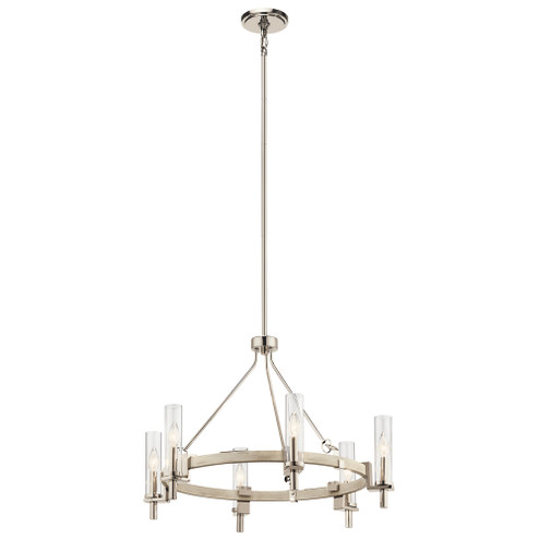 Telan 6 Light Chandelier White Washed Wood (2|44284WWW)