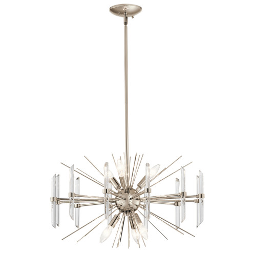 Eris 15.25'' 6 Light Chandelier with Optical Crystal in Polished Nickel (2|44275PN)
