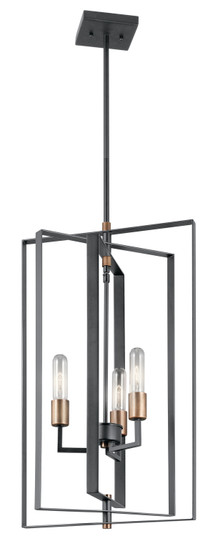 Taubert 26.25'' 3 Light Foyer Pendant with Black and Natural Brass Accents (2|43983BK)