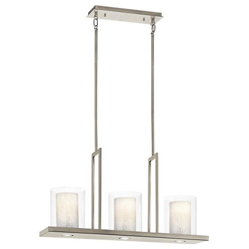 Triad 31.25'' 6 Light Linear Chandelier with Uplights and Downlights and Clear Glass Outer and Ve (2|42547OZ)