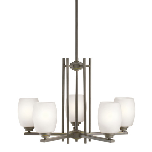 Eileen 16.5'' 5 Light Chandelier with Satin Etched Cased Opal Glass in Olde Bronze® (2|1896OZS)
