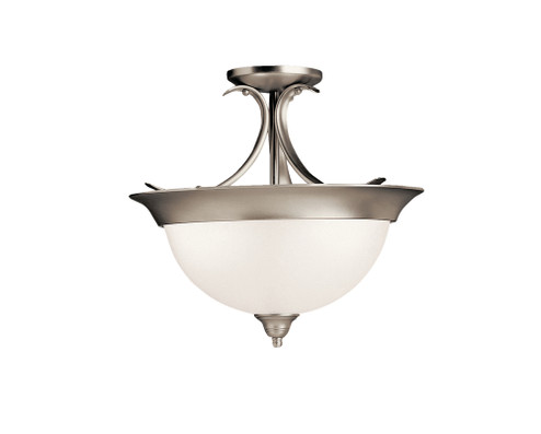 Dover 15.25'' 3 Light Semi Flush with Etched Seeded Glass in Brushed Nickel (2|3623NI)