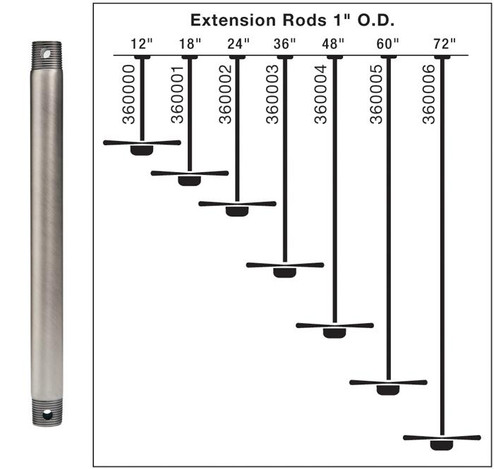 Fan Down Rod 18 Inch (2|360001TZP)