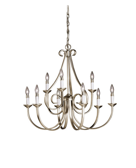 Dover 29'' 9 Light 2 Tier Chandelier in Brushed Nickel (2|2031NI)