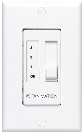 Ceiling Fan Wall Control For Up To Five Fans, Non-Reversing - 3 Speed Fan only - White (90|CW7WH)