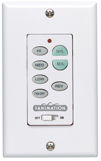 Ceiling Fan Wall Control Reversing - 3 Speed Fan and Light - White (90|C23)