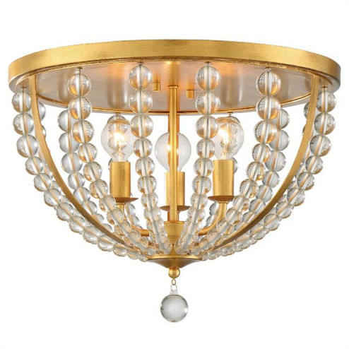 Roxy 3 Light Antique Gold Flush Mount (205|ROX-A9000-GA)