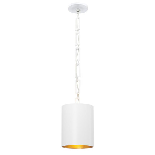 Brian Patrick Flynn Alston 8'' Matte White + Antique Gold Pendant (205|8680-MT-GA)