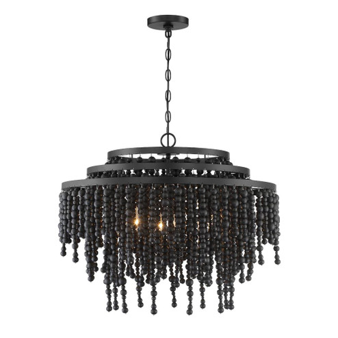 Poppy 6 Light Matte Black Chandelier (205|POP-A5076-MK)