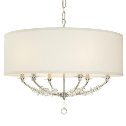 Mirage 6 Light Polished Nickel Drum Shade Chandelier (205|8006-PN)