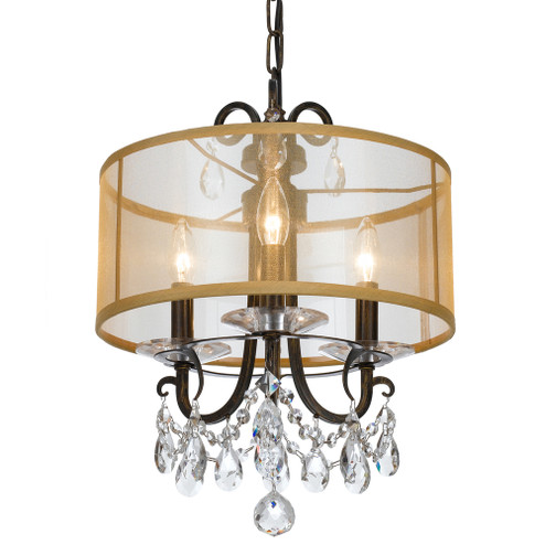 Othello 3 Light Clear Crystal English Bronze Mini Chandelier (205|6623-EB-CL-MWP)