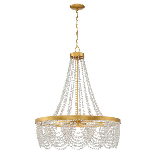 Fiona 4 Light Antique Gold Chandelier with Clear Beads (205|FIO-A9104-GA-CL)