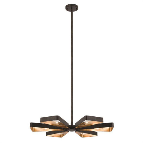 Luna 6 Light English Bronze + Antique Gold Chandelier (205|596-EB-GA)