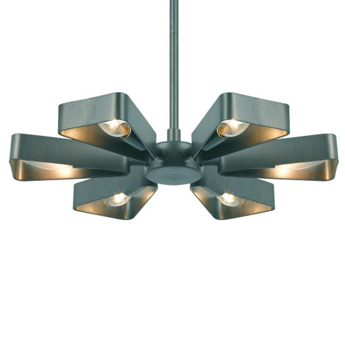 Crystorama Luna 6 Light Gray Finish Mini Chandelier (205|594-GY)