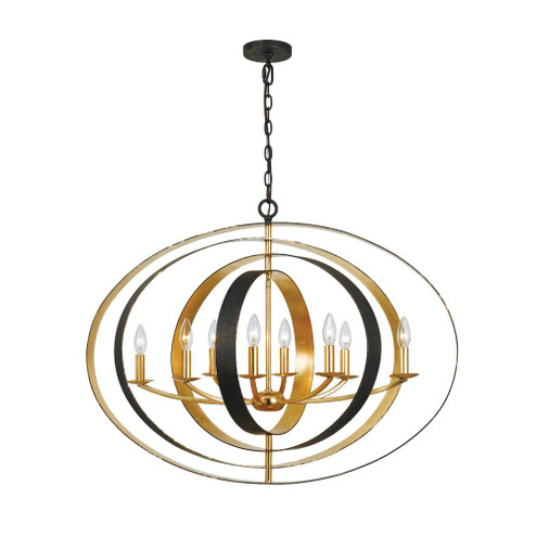 Luna 36'' English Bronze + Antique Gold Oval Chandelier (205|588-EB-GA)