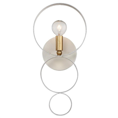 Luna 1 Light Matte White + Antique Gold Sphere Sconce (205|581-MT-GA)