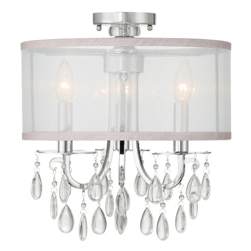 Hampton 14'' Drum Shade Polished Chrome Semi Flush Mount (205|5623-CH_CEILING)