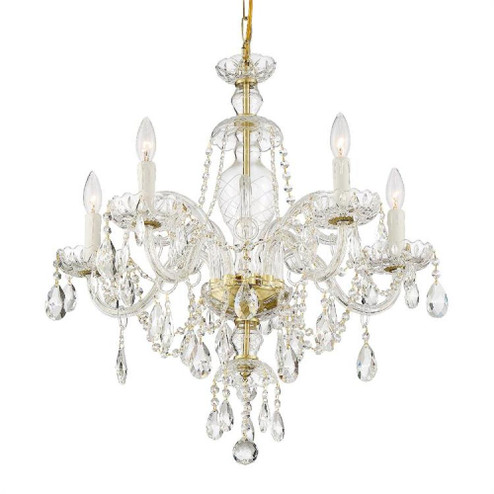 Candace 5 Light Swarovski Strass Crystal Polished Brass Chandelier (205|CAN-A1306-PB-CL-S)