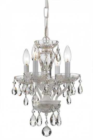 Traditional Crystal 4 Light Clear Italian Crystal Wet White Mini Chandelier (205|5534-WW-CL-I)