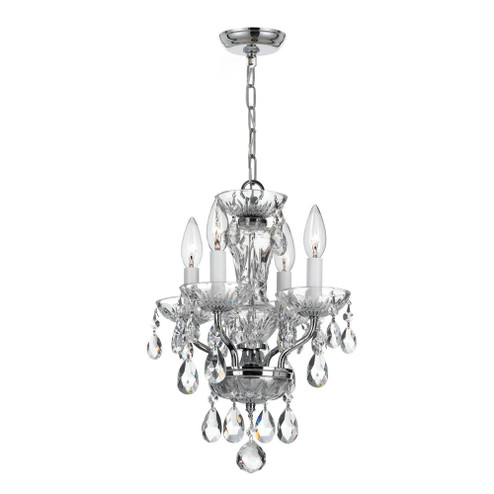 Traditional Crystal 4 Light Hand Cut Crystal Polished Chrome Mini Chandelier (205|5534-CH-CL-MWP)