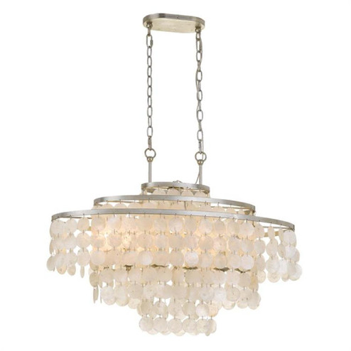 Brielle 6 Light Antique Silver Linear Chandelier (205|BRI-3009-SA)