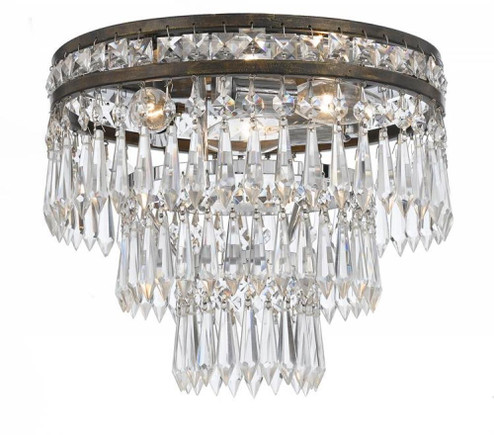 Mercer 3 Light Hand Cut Crystal English Bronze Flush Mount (205|5260-EB-CL-MWP)