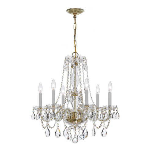Traditional Crystal 23'' Swarovski Strass Crystal Polished Brass Chandelier (205|5086-PB-CL-S)