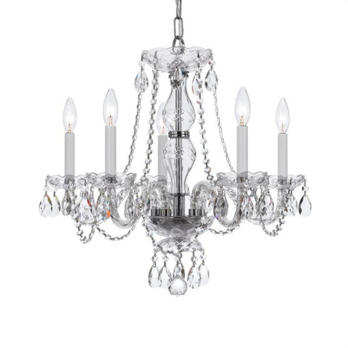 Traditional Crystal 5 Light Swarovski Strass Crystal Polished Chrome Chandelier (205|5085-CH-CL-S)