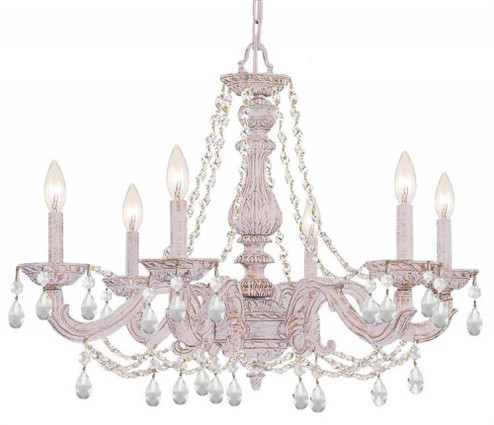 Paris Market 6 Light Swarovski Strass Crystal Antique White Chandelier (205|5026-AW-CL-S)