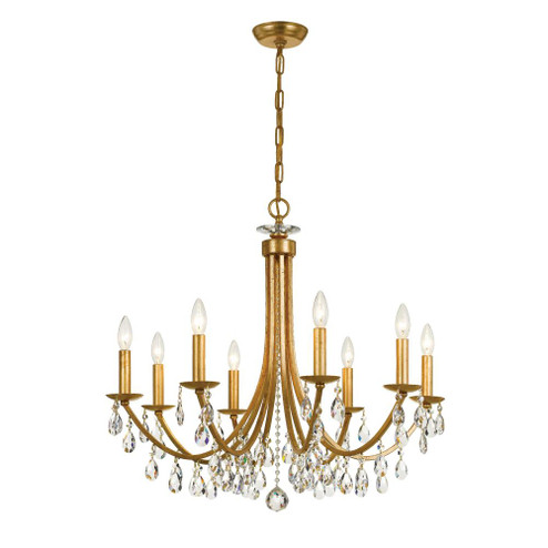 Bridgehampton 8 Light Spectra Crystal Antique Gold Chandelier (205|8828-GA-CL-SAQ)