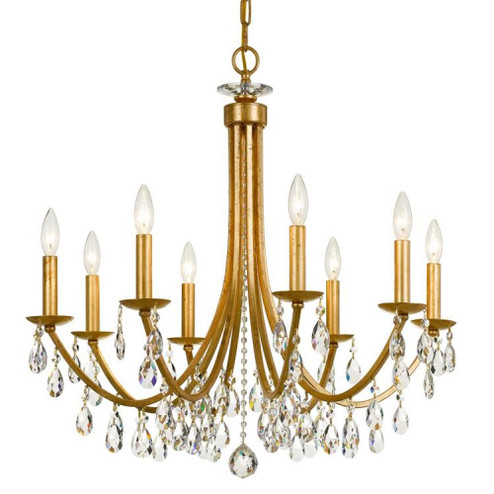 Bridgehampton 8 Light Swarovski Strass Crystal Antique Gold Chandelier (205|8828-GA-CL-S)