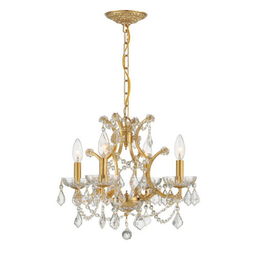 Filmore 4 Light Spectra Crystal Antique Gold Mini Chandelier (205|4454-GA-CL-SAQ)