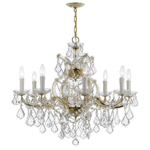 Maria Theresa 9 Light Swarovski Strass Crystal Gold Chandelier (205|4408-GD-CL-S)