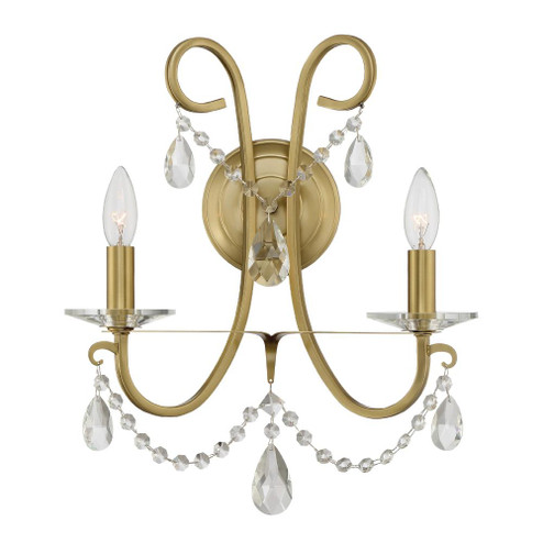 Othello 2 Light Swarovski Strass Crystal Vibrant Gold Sconce (205|6822-VG-CL-S)