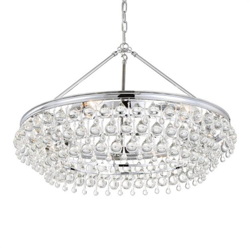 Calypso 6 Light Crystal Teardrop Polished Chrome Chandelier (205|275-CH)