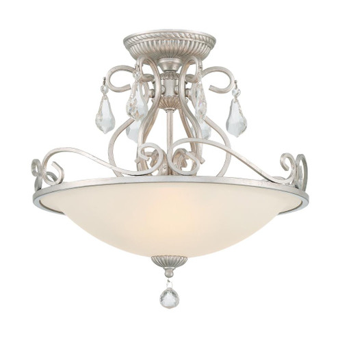 Ashton 3 Light Swarovski Strass Crystal Olde Silver Semi Flush Mount (205|5010-OS-CL-S)