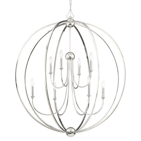 Libby Langdon for Crystorama Sylvan 8 Light Polished Nickel Chandelier (205|2246-PN_NOSHADE)