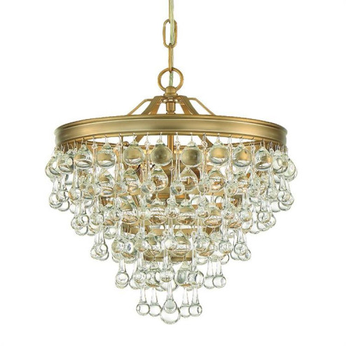 Calypso 3 Light Crystal Teardrop Vibrant Gold Mini Chandelier (205|130-VG)