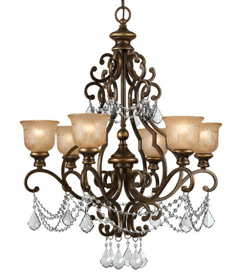 Norwalk 6 Light Spectra Crystal Bronze Umber Chandelier (205|7516-BU-CL-SAQ)