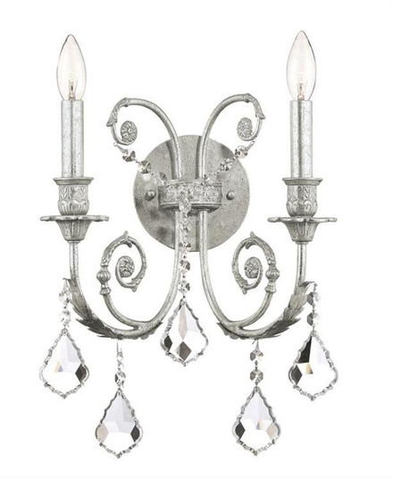 Regis 2 Light Swarovski Strass Crystal Olde Silver Sconce (205|5112-OS-CL-S)