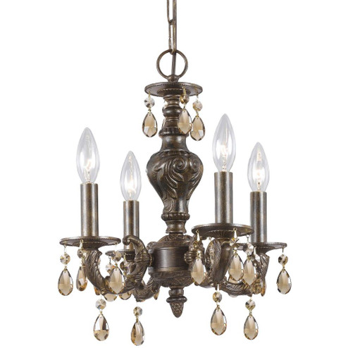 Paris Market 13.5'' Golden Teak Hand Cut Crystal Venetian Bronze Chandelier (205|5024-VB-GT-MWP)