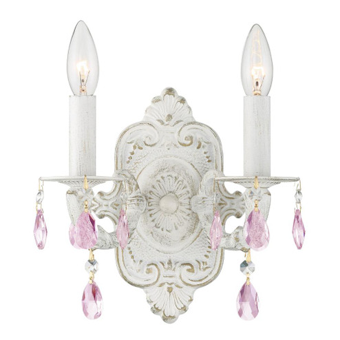 Paris Market 10'' Rose Crystal Antique White Sconce (205|5022-AW-RO-MWP)
