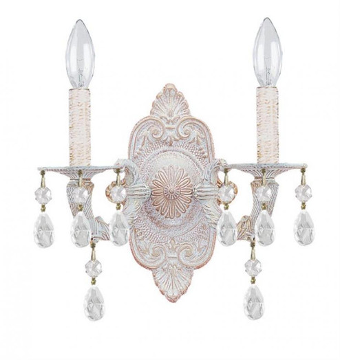 Paris Market 2 Light Swarovski Strass Crystal Antique White Sconce (205|5022-AW-CL-S)