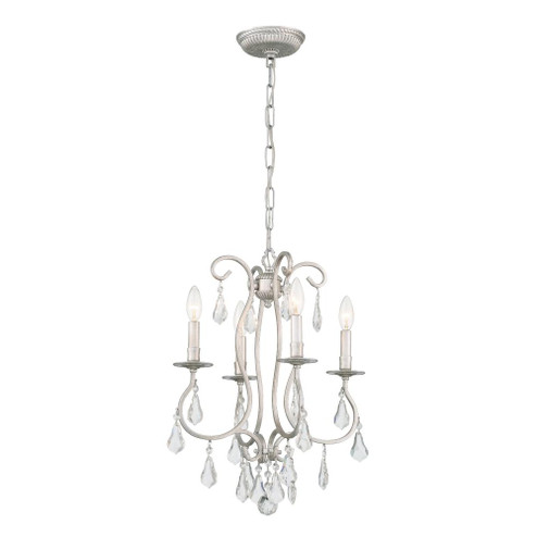 Ashton 4 Light Hand Cut Crystal Olde Silver Mini Chandelier (205|5014-OS-CL-MWP)
