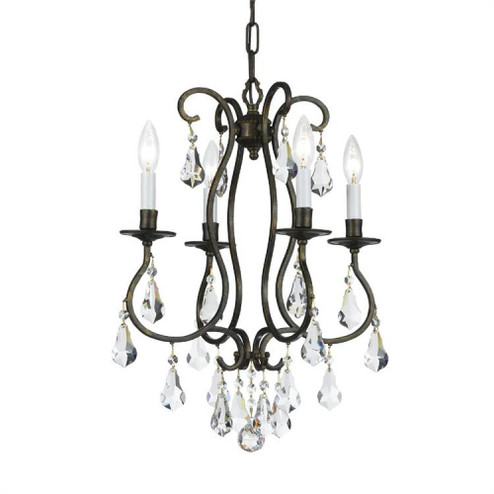 Ashton 4 Light Hand Cut Crystal English Bronze Mini Chandelier (205|5014-EB-CL-MWP)