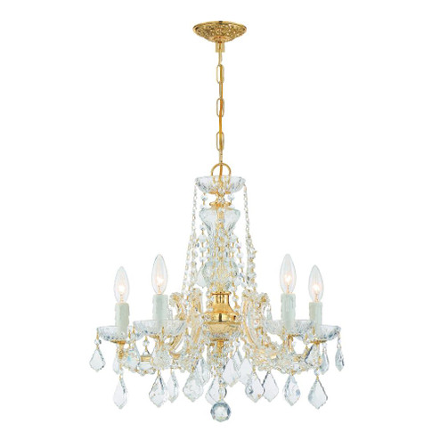 Maria Theresa 20'' Swarovski Spectra Crystal Gold Chandelier (205|4476-GD-CL-SAQ)